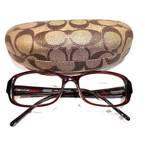 Coach 539 Vivian Burgundy Rectangle Eyeglasses Frame 51-16 135 w Case